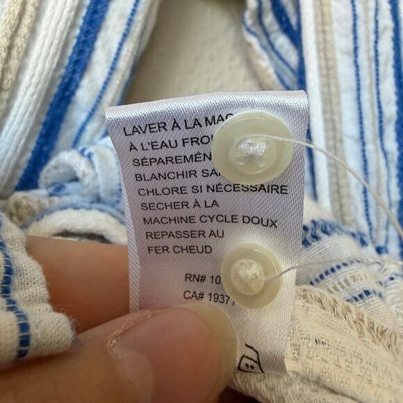 Birds of Paradis by Travota Blue White Stripe Button-Down Tunic Size S - Picture 6 of 6